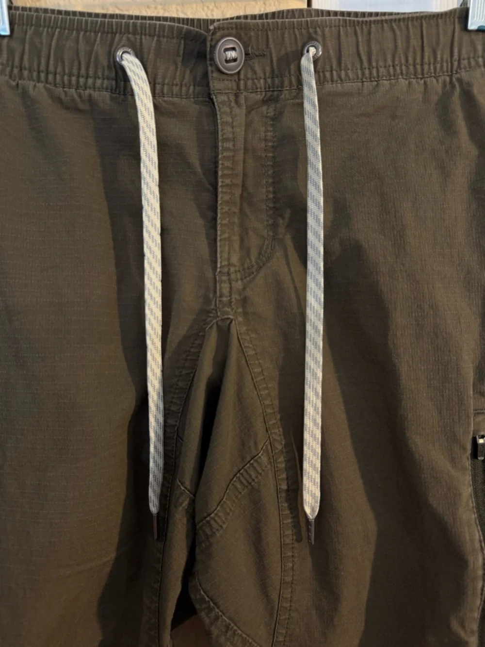 Vuori Ripstop Climber Pant Army Green Drawstring Hiking S